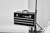 Tool Dorm 20.3“ Metal Tool Box with Drawer Portable Steel Metal Tool Box with Protective Liner and Metal Latch Closure and Lock for Garage, Home and Warehouse (Black-3 Drawers) TOOL DORM
