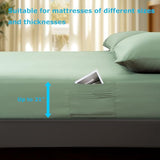 Popfavor Deep Pocket Full Fitted Sheet with Straps - Fits Mattresses Up to 21" Thick - 3 Piece Bed Sheets - Moisture Wicking, Cooling & Soft Fitted Sheet & Pillow Cases (Light Green) Popfavor