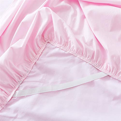 FADFAY Home Textile Pink Rose Floral Print Duvet Cover Bedding Set for Girls 4 Pieces King Size FADFAY