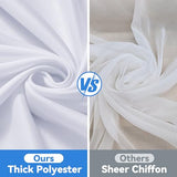 Htper 4 Panels 5x20ft White Ceiling Drapes for Wedding Parties, Wrinkle Free 20ft Long Thick Polyester Wedding Draping Tent Ceiling Curtains Arch Drapery for Birthday Party Tent Canopy Decor Htper