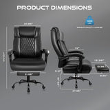 OFIKA Office Chair,Executive Heavy Duty Office Chair with Foot Rest Ergonomic High Back Computer Gaming Chairs Home Office 400lbs,Big and Tall with Lumbar Support (Black1) OFIKA