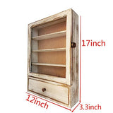 LITAITAI 12 x17inch Shadow Box Frame with Shelves,1 Drawer 3 Removable Shelfs–Wooden Acrylic Display Cases, Wall Mount Keepsake Box,Shadow Box with LITAITAI