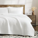 WRENSONGE White King Size Quilt Bedding Sets-3 Pieces Lightweight Bedspreads Summer Coverlet for All Season, Soft King Quilt Bedding Set with 2 Pillow Shams Suitable for Bed, Couch, Quilt Blanket WRENSONGE