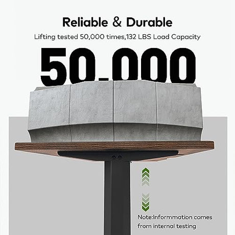 FEZIBO Height Adjustable Electric Standing Desk, 63 x 24 Inches Stand up Table, Sit Stand Home Office Desk with Splice Board, Rusticbrown FEZIBO