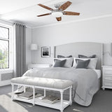 Honeywell Ceiling Fans Carmel Modern 48 Inch Ceiling Fan with Light, Remote Control Fan, LED Indoor Fan with 5 Blades, Gray Oak and Brown Chestnut Blade Finish Options, Silver (51627-01) Honeywell