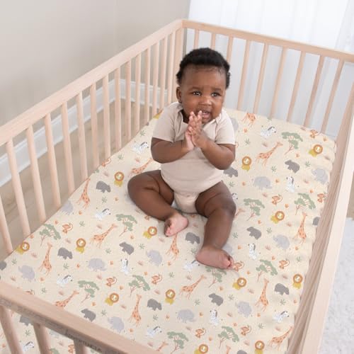 The Peanutshell Baby Crib Bedding Set for Boys or Girls - 3 Pieces - Newborn, Infant & Toddler Bed - Checkered Baby Blanket Set with Fitted Crib Sheet, Dust Ruffle - Elephant Safari Nursery Decor The Peanutshell