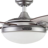 Honeywell Ceiling Fans Carmel Modern 48 Inch Ceiling Fan with Light, Remote Control Fan, LED Indoor Fan with 5 Blades, Gray Oak and Brown Chestnut Blade Finish Options, Silver (51627-01) Honeywell