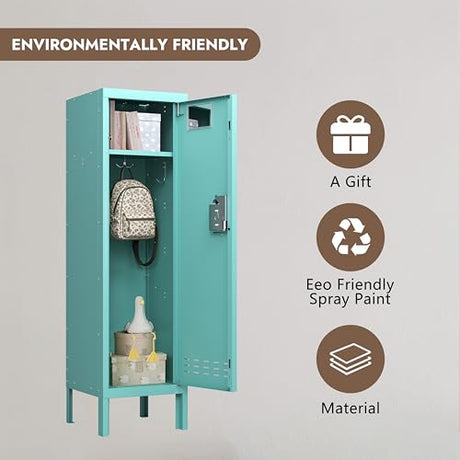 BUTISOW Metal Kids Locker,Metal Cabinet Storage Lockers,Lockable for Employees with Door,54" Height Steel Locker,Lockable Steel Locker for Children's Room, Playroom, School,Gym BUTISOW