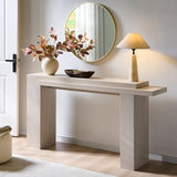 OKD 63 Inch Modern Entryway Console Table, Solid Geometry Accent Sofa Table Behind The Couch, Narrow Console Table for Entryway, Hallway, Living Room, Foyer, White Alder OKD