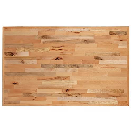 Flash Furniture Mayfair 30" x 48" Rectangle Butcher Block Style Table Top, Natural - WoodArtSupply