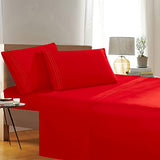 Elegant Comfort 1500 Thread Count Wrinkle & Fade Resistant Egyptian Quality 4-Piece Bed Sheet Set Ultra Soft Luxurious Set includes Flat Sheet, Fitted Sheet and 2 Pillowcases, Twin, Exotic Red Elegant Comfort