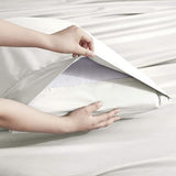 Nestl Extra Deep King Sheet Set - 6 Piece Breathable & Cooling Sheets - Hotel Luxury Bedding Set w/18-24 Inch Deep Pockets - Easy & Secure Fit - Super Soft, Wrinkle Free & Comfy - Off White Nestl