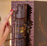 Revell Book Nook Kit Harry Potter - Diagon Alley Miniature DIY Kit 9" Booknook 3D Wooden Puzzle with LED Light Bookshelf Décor Gift for Adults Women Men