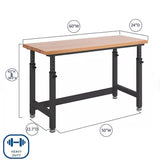 Ultra Heavy Duty Adjustable Workbench Table with Solid Wood Top, 1000-2000 lbs Capacity, (Graphite, 60" W x 24" D x 28.5"-42" H) Generic