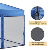 Aoodor 12x12 Ft Pop Up Canopy Tent with Netting, Water-Resistant 210D Oxford Fabric Shade, Easy Assembly Commercial Gazebo with Wheeled Carry Bag & 4 Sand Bags for Camping, Party, Blue Aoodor