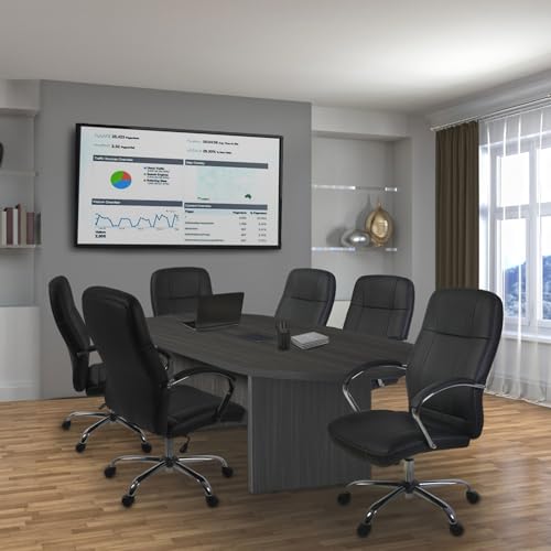 Regency Legacy Racetrack Conference Table with Tabletop Power & Data Port, 120", Ash Grey Regency