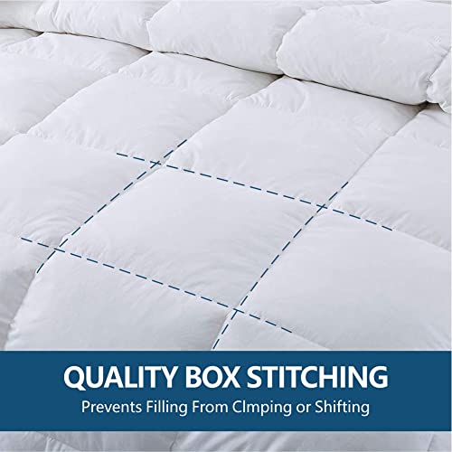 Cozynight Down Alternative Comforter-All Season Queen Comforters Duvet Insert with Corner Tabs-Lightweight Breathable Reversible White Comforter 90x90 inches Cozynight