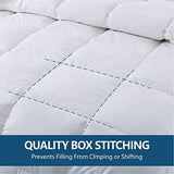 Cozynight Down Alternative Comforter-All Season Queen Comforters Duvet Insert with Corner Tabs-Lightweight Breathable Reversible White Comforter 90x90 inches Cozynight