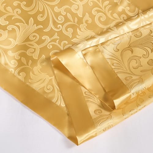 Cobedzy Gold Satin Bed Runner for King Size Beds(1.8m), 50 x 240cm(20" x 94") Jacquard Bed Scarf Satin Bedding Scarves for Hotel, Home, Guesthouse Cobedzy