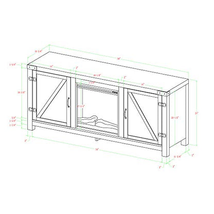 Walker Edison Georgetown Modern Farmhouse Double Barn Door Fireplace TV Stand for TVs up to 65 Inches, 58 Inch, Rustic Oak