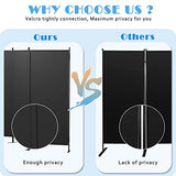 JAXPETY Room Divider Panel 6Ft Privacy Screen Wall Dividers for Room Separation Flexible Partition Folding Portable Room Partition for Office 88" W x 73" H, Black JAXPETY