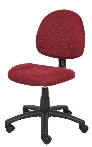 BOSS Office Products Perfect Posture Delux Fabric Task Chair Without Arms in Burgundy (B315-BY) BOSS