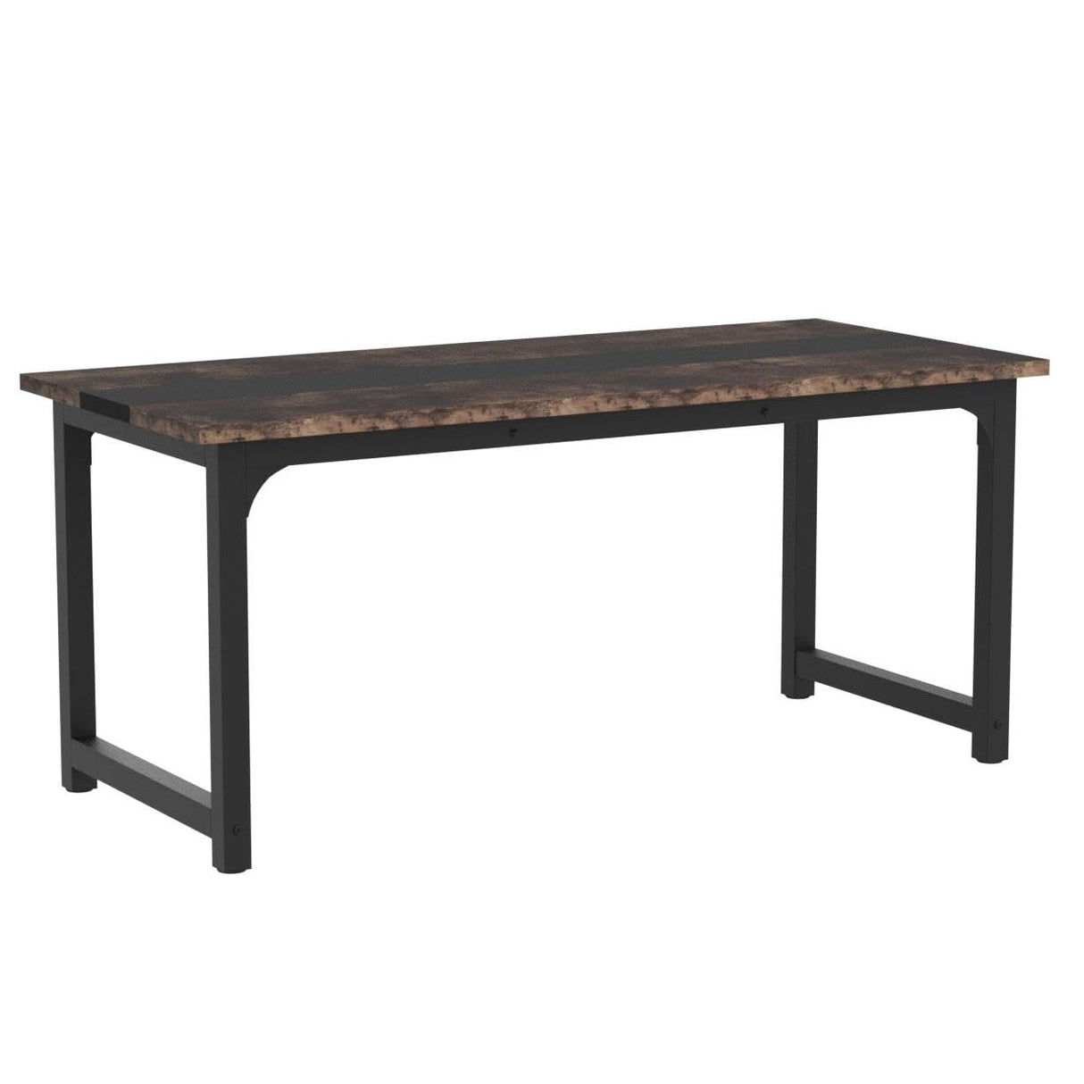 Tribesigns 70.8”Executive Desk, Large Office Computer Desk with Thicken Frame, Modern Simple Workstation Business Furniture for Home Office, Vintage Brown/Black Tribesigns