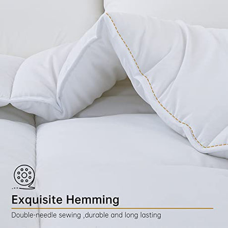 ABOUTABED Twin Comforter Duvet Insert White, All Season Down Alternative Comforter, Ultra Soft Quilted Bedding Comforter with 8 Corner Tabs, Machine Washable ABOUTABED