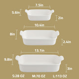 Sweejar Baking Pans Set, Ceramic 9x13 Baking Dish with Handle, Rectangular Casserole Dishes for Oven, Bakeware Sets of 3, Durable Lasagna Pan Deep for Kitchen, Banquet, Wedding Gift(Navy) Sweejar