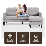 Trygoal Small L Shape Couch, 3 Seat Convertible Couch with Ottoman, Convertible Sleeper Sofa Bed with Reversible Chaise, Sectional Couches for Living Room Trygoal