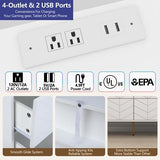 Loomie 6 Drawers Double Dresser with Power Outlet & LED Light,White Long Dresser Chests of Drawers with Storage Cubby,Wood Wide TV Dresser Stand for up to 55" for Bedroom,Hallway,Entryway Loomie