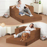 Cansunna Futon Sofa Bed with Pillow, 3-in-1 Sleeper Sofa Bed with Removable Cover, Convertible Floor Sofa Bed, No Assembly Boneless Couch for Living Room, Bedroom Cansunna