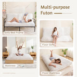 YOSHOOT 6 Inches Futon Mattress Full Size, Thick Futons Sofa Bed Couch, Floor Mattress for Adults, Shredded Foam Filling(Frame Not Included), Medium Firm YOSHOOT