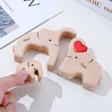 Personalized Wooden Bear Puzzle with 2-8 Names Custom Family Name Puzzle Customized Wooden Puzzle Gifts for Christmas JOBFLY