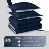 downluxe Queen Comforter Set - Blue and Sapphire Queen Comforter, Soft Bedding Sets for All Seasons -3 Pieces - 1 Comforter (88"x92") and 2 Pillow Shams(20"x26") downluxe
