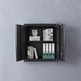 GREATMEET Metal Wall Cabinet, Wall Mounted Storage Cabinet for Garage Storage, Floating Cabinet with Doors and Adjustable Shelf, Steel Cabinet with Lock for Utility Room,Garage GREATMEET