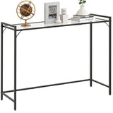 Livofloral 40.6" Tempered Glass Console Table for Entryway, Narrow Console Tables with Storage, Hallway Table for Entryway, Living Room, Black Sofa Tables Behind Couch, Modern Style, Easy Assemble Livofloral