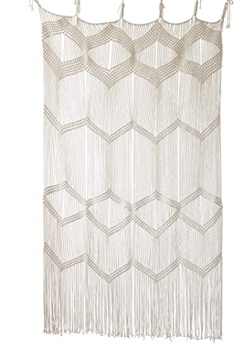 Flber Macrame Curtain Window Macrame Room Divider Doorway Curtain Boho Macrame Wall Hanging Living Room Bedroom Decor 42" W x 75" H Flber