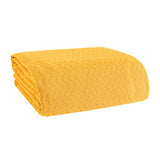 BELIZZI HOME 100% Cotton Bed Blanket, Breathable Thermal Blanket Twin Size, Soft Chevron,Perfect for Layering Any All Season, Mustard Yellow (60*90inch) Belizzi Home