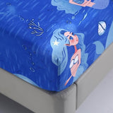 MAG 4Pcs Mermaid Full Size Sheet Sets,Blue Ocean Sheets,Kids’ Microfiber Bedding Sheet Set 1 Fitted Sheet 14''Deep Pocket +1 Flat Sheet+2 Pillowcases for Toddler Boys and Girls,Breathable and Wrinkle. MAG