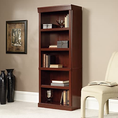 Sauder Heritage Hill Library/Book shelf, L: 29.80" x W: 12.99" x H: 71.26", Classic Cherry finish Sauder