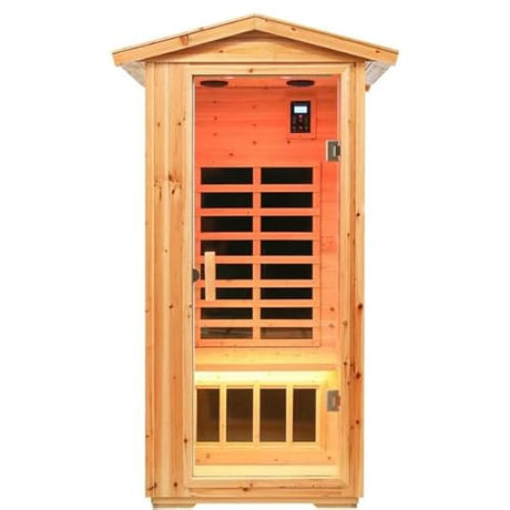 Duthss Customize Outdoor Far Infrared&Steam Sauna Rooms,1-6 Person Canadian Cedar Infrared Steam Barrel Saunas,Customization of Size, Color, Front and Rear Windows, roof, Porch, Heater, Interior, etc Duthss