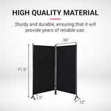 Proman Products - Galaxy II Section Divider, Water Repellent Fabric Room Divider with Black Powder Coated Metal Frame for Indoors or Outdoors, Large 74.25” Width (Black) Proman Products