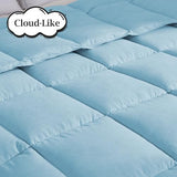 Peace nest Twin Size Goose Feather Fiber and Down Comforter Fluffy Duvet Insert All Season Hotel Luxury Bedding Comforters Soft Medium Warmth 68x88 Inches Blue Peace nest