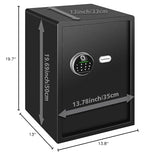 Biometric Home Safe, Fingerprint Gun Safe Lock Box,Money Box for Jewelry Handgun Cash Valuables,Perfect for Home/Office/Hotel, Black, 2.05 Cubic Feet VoleStay