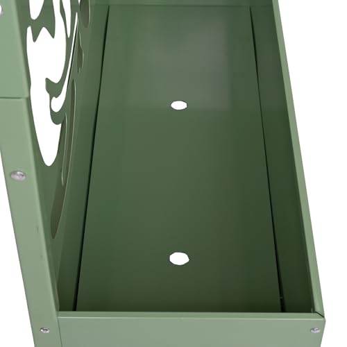 Oakland Living 6 ft. X 4 ft. Green Freestanding Metal Privacy Screen Room Divider with Flower Box Oakland Living