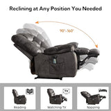 HAOMARKETS Oversized Power Recliner Chair with Massage and Heat, 41" Wide Electric Reclining Chairs with USB Port, Breathable Fabric Overstuffed Reclining Sofa for Living Room Bedroom