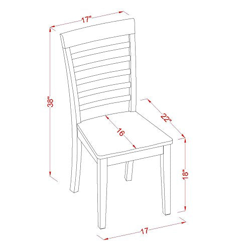 East West Furniture POML5-SBR-W 5 Piece Modern Set Includes an Oval Wooden Table with Butterfly Leaf and 4 Dining Room Chairs, 42x60 Inch - WoodArtSupply