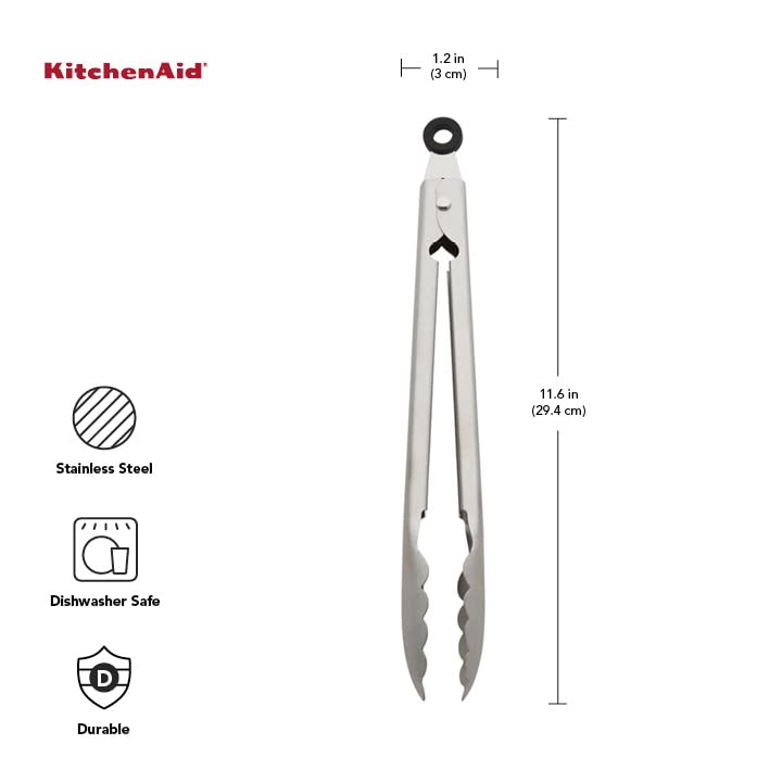 KitchenAid Stainless Steel Utility Tongs, 12 Inch KitchenAid