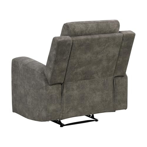 Lexicon Manual Recliner Chair, Textured Microfiber Reclining Sofa Chair, Home Theater Seating, Wall Hugger, Track Arms, Manual Recliner for Living Room/Office/Apartment, Easy Assembly, Brown Lexicon